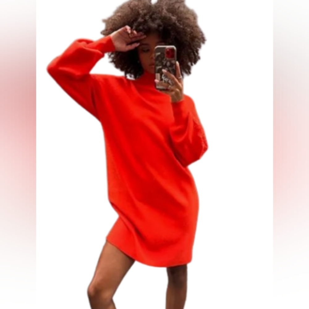 Never Fully Dressed Red Mini Sweater Dress